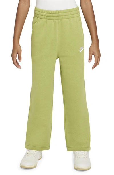 Nike Sportswear Club Fleece Big Kids' (girls') Wide-leg Trousers In Green