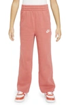 Nike Sportswear Club Fleece Big Kids' (girls') Wide-leg Pants In Red