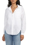 Jag Jeans Relaxed Cotton Eyelet Button-up Shirt In White