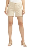 Jag Jeans Mid Rise Twill Chino Shorts In Stone