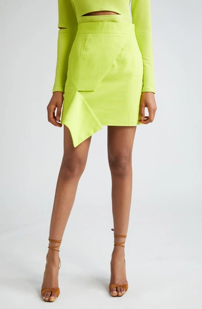 Israella Kobla Onim Layered Skirt In Chartreuse