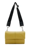 Allsaints Ezra Logo Strap Leather Crossbody Bag In Sap Green