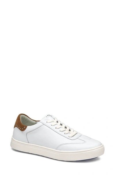 Johnston & Murphy Madison Waterproof Studded Hybrid Golf Shoe In White Calfskin