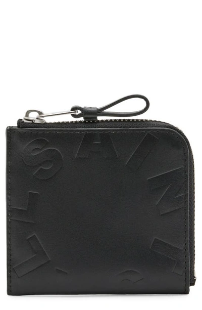 Allsaints Tierra Artis Leather Zip Around Wallet In Black