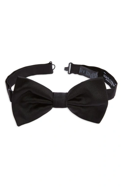 Dolce & Gabbana Silk Bow Tie In Black