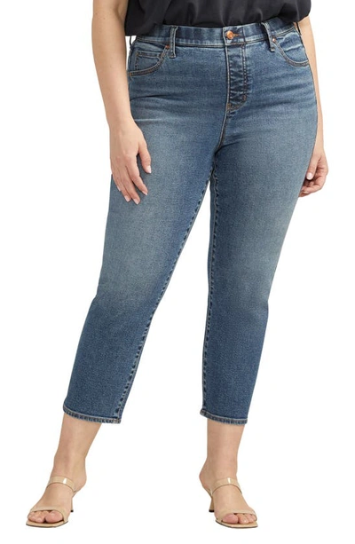 Jag Jeans Valentina Pull-on High Waist Crop Straight Leg Jeans In Blue