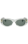 Fendi Roma Acetate Shield Sunglasses In Light Green/ Other / Green
