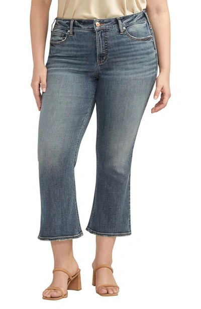 Silver Jeans Co. Suki Mid Rise Crop Flare Jeans In Indigo
