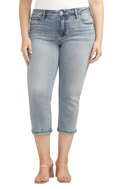 Silver Jeans Co. Suki Cuff Capri Jeans In Indigo