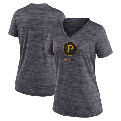 Nike Women's  Black Pittsburgh Pirates 2023 City Connect Velocity Practice Performance V-neck T-shirt