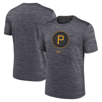 Nike Charcoal Pittsburgh Pirates City Connect Velocity Practice Performance T-shirt In Black