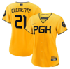 NIKE NIKE ROBERTO CLEMENTE GOLD PITTSBURGH PIRATES CITY CONNECT REPLICA PLAYER JERSEY