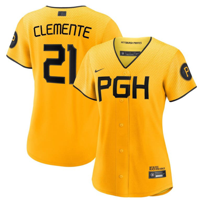 Nike Roberto Clemente Gold Pittsburgh Pirates City Connect Replica Player Jersey