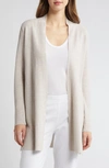 Eileen Fisher Open-front Organic Linen-cotton Cardigan In Natural White