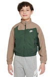 Nike Kids' Sportswear Amplify Woven Jacket In Fir/ Hemp/ White