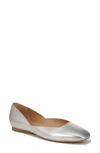 Naturalizer Cody Skimmer Flat In Silver Croc Pattern Leather