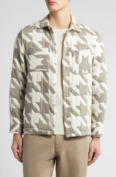 WAX LONDON WHITING HOUNDSTOOTH COTTON BLEND SHIRT JACKET