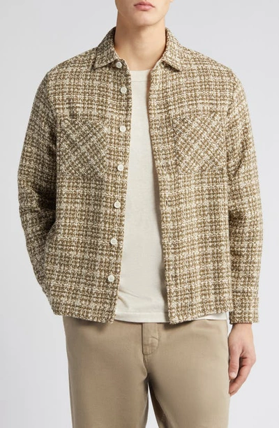 Wax London Whiting Mercer Check Button-up Overshirt In Khaki