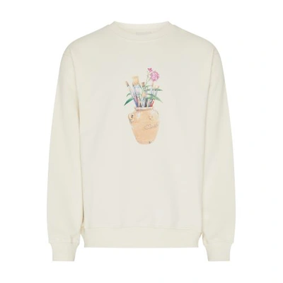 Drôle De Monsieur Paintbrush Sweatshirt In Cream