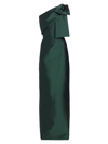 Sachin & Babi Women's Bonnie Satin One-shoulder Gown In Forest Green