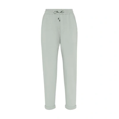 Brunello Cucinelli Light Fleece Pants In Menthe