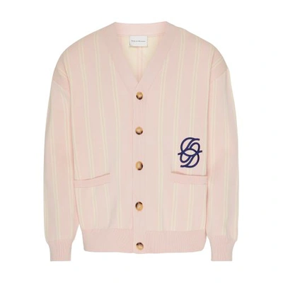 Drôle De Monsieur Striped Cardigan In Pink