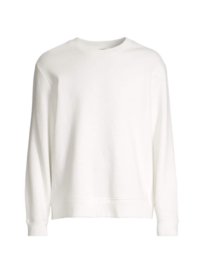 Vince Cable Knit Crewneck Cotton Sweater In Off White