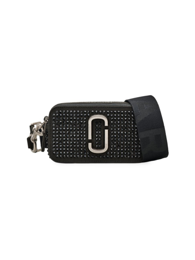 Marc Jacobs Women's The Crystal Canvas Snapshot Crossbody Bag In Black