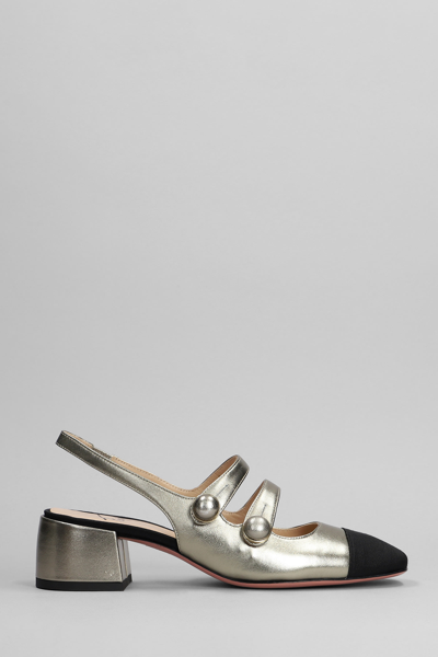 Roberto Festa Lagoa 50mm Leather Pumps In Gold