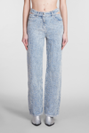 Iro Lambert 2 Jeans In Cyan Cotton In Cyan
