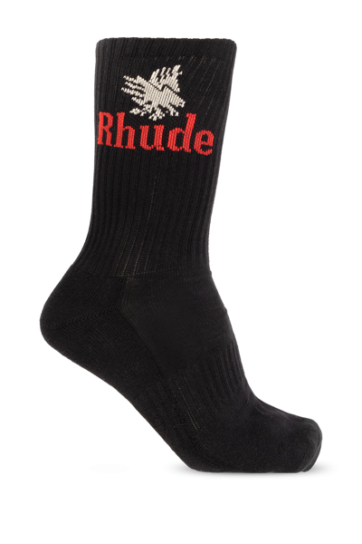 Rhude Eagles Socks In Black