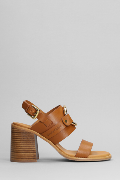 See By Chloé 皮质裹踝凉鞋 In Leather Color