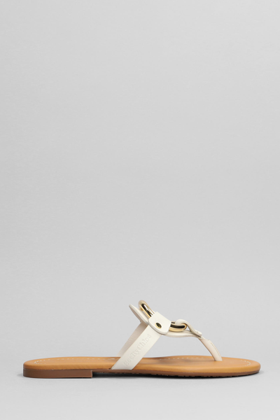 See By Chloé Hana Metallic Ring Thong Sandals In White