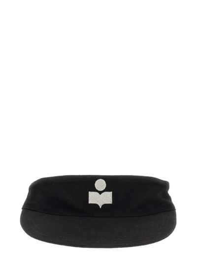 Isabel Marant Tyry Logo Cotton Visor Hat In Black