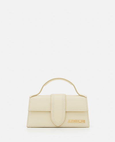 Jacquemus Womens Dark Beige Le Bambino Leather Top-handle Bag In White