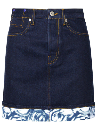 Burberry Japanese Denim Miniskirt In Blue