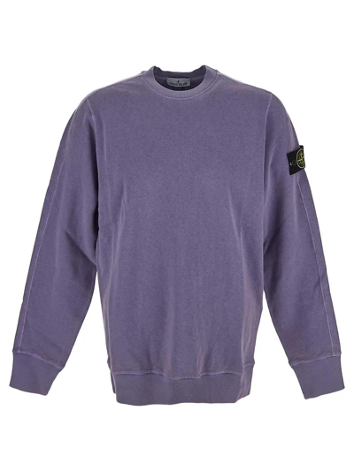 Stone Island Logo Sweatshirt In Purple