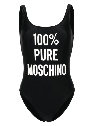 MOSCHINO LOGO PRINTED ONE-PIECE SWIMMING SUIT