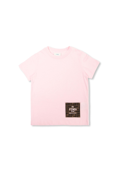 Fendi Kids T-shirt With Logo In Rosa