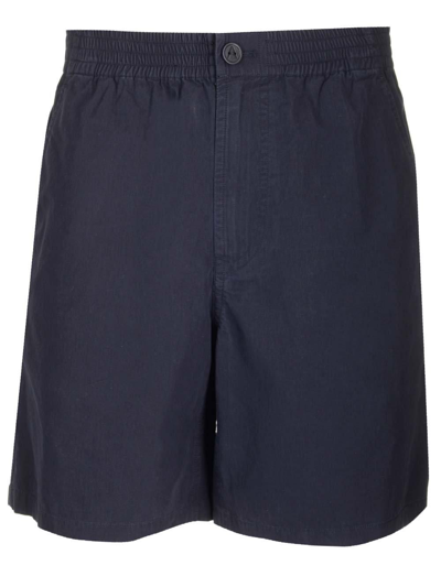Apc A.p.c. Button Detailed High Waist Shorts In Blue