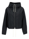 Jil Sander Black Crop Padded Jacket With Drawstring In Polyamide And Silk Woman In Black