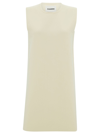 JIL SANDER WHITE SLEEVELESS WHITE DRESS IN COTTON WOMAN