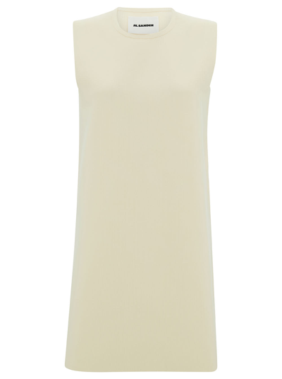 Jil Sander Sleeveless Mini Dress In White