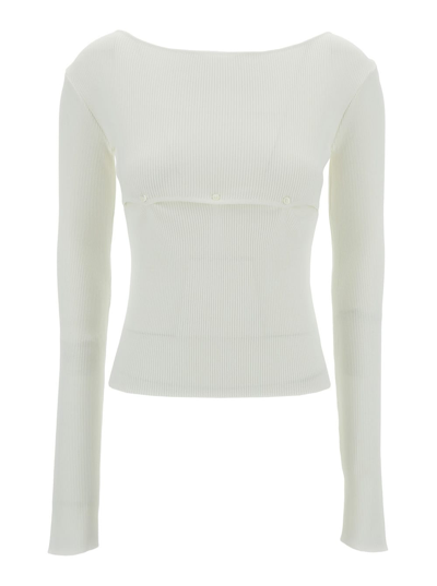 Low Classic 2-way Knit Top In White