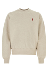 Ami Alexandre Mattiussi Ami De Caur Cotton Jersey Sweatshirt In Beige