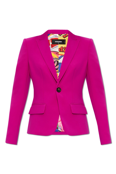 Dsquared2 Fitted Waist Tailored Blazer In Fuchsia