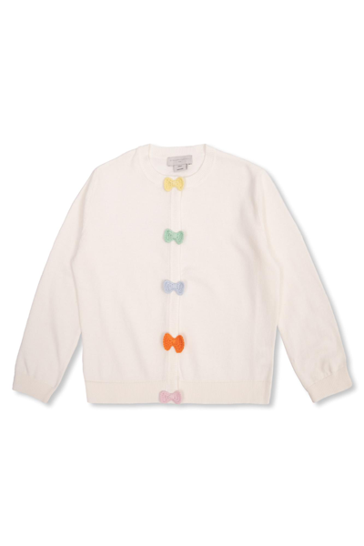 Stella Mccartney Kids Sweater With Bows In Bianco