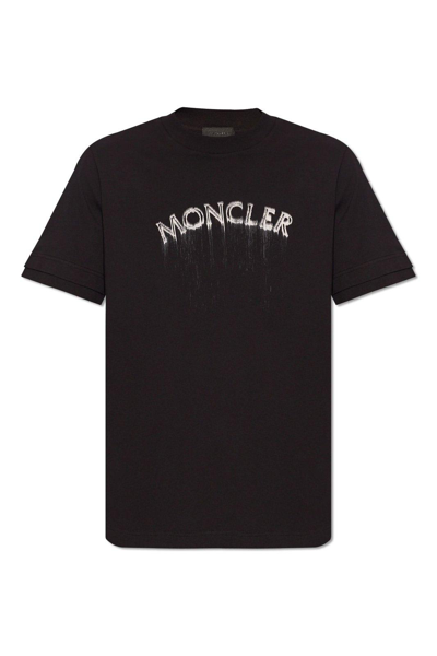 Moncler Black Printed T-shirt In Nero