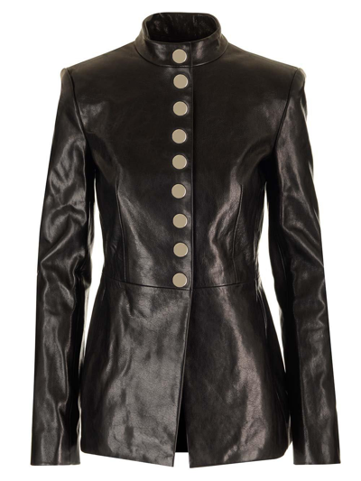 Khaite Samuel Leather Jacket In Black