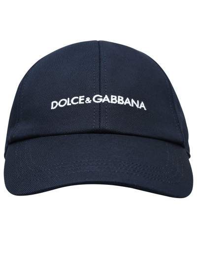 Dolce & Gabbana Logo Embroidered Baseball Cap In Blu